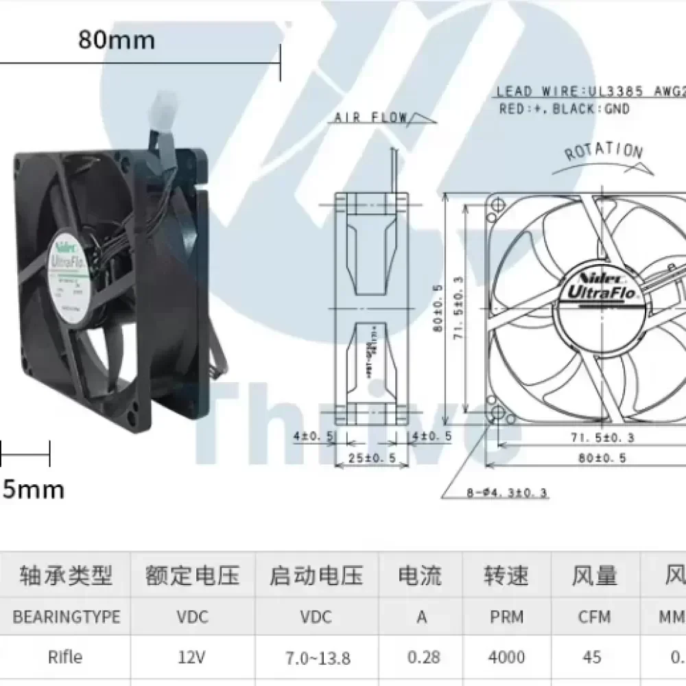 T80T12MS14A7-57 New Nidec 8025 T80T12MS14A7-57 New Nidec 8025