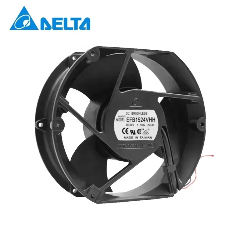 Delta EFB1524VHH 24V DC 1.7A Axial Fan 3900RPM 301CFM ACS510/520 for Manufacturing Plants Hotels Ships EC