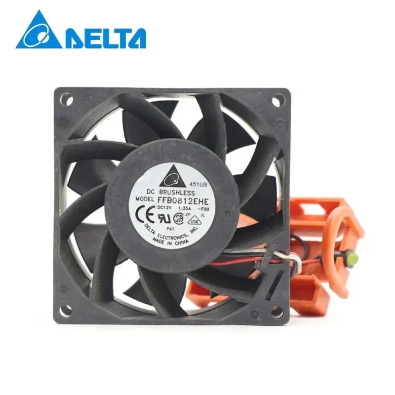 Delta FFB0812EHE FFB0812EHE-F00 12V DC 1.35A 80x80x38mm 16.2w 5700RPM PWM Power Supply Axial Fan