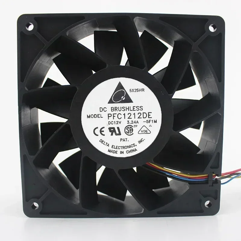 Delta PFC1212DE 12cm12038 120x120x38mm 12V DC 3.24A 5600RPM 252.8CFM Industrial Equipment Chassis Violent Axial Fan