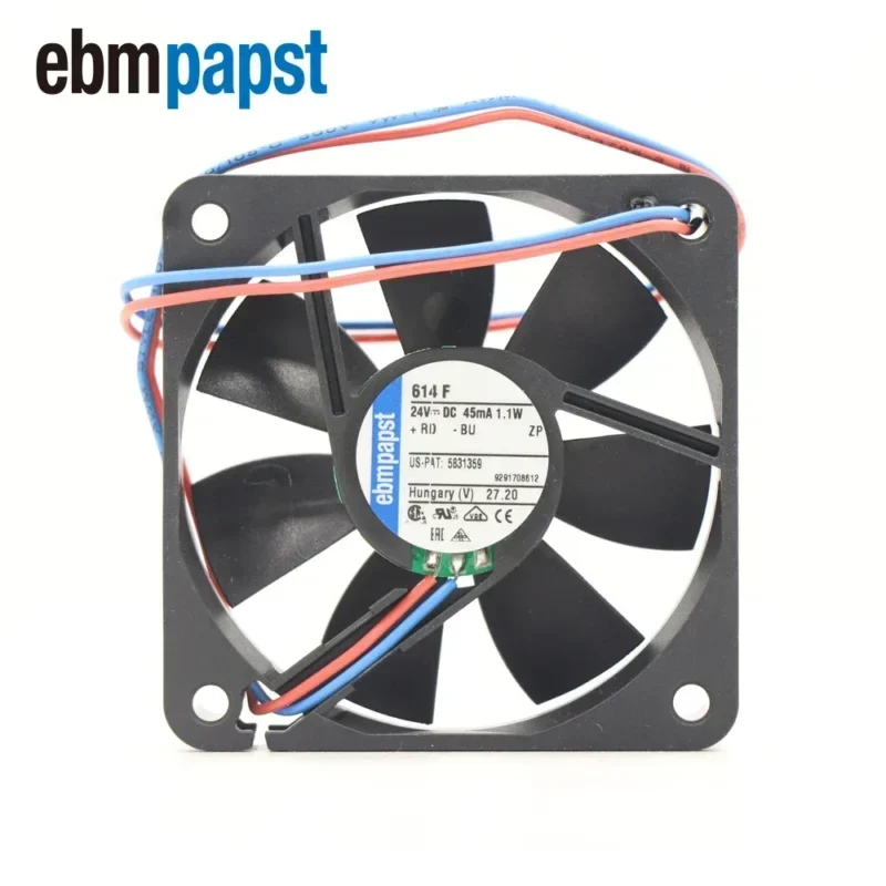 ebmpapst 614F 24V DC 1.1W 6015 60x60x15mm 6cm 3900RPM Sleeve Bearing Server High End Silent Axial Fan