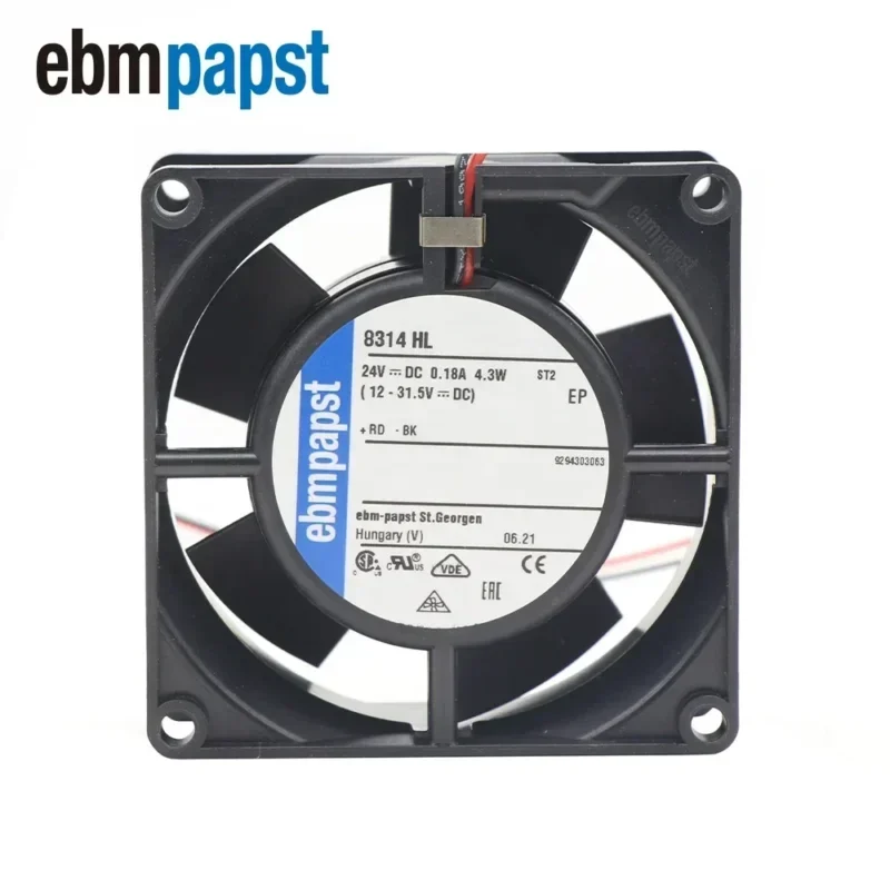 ebmpapst 8314HL 24V DC 8cm 80x80x32mm 39.4CFM 4.3W 8032 4200RPM CNC Machining Compact Axial Fan