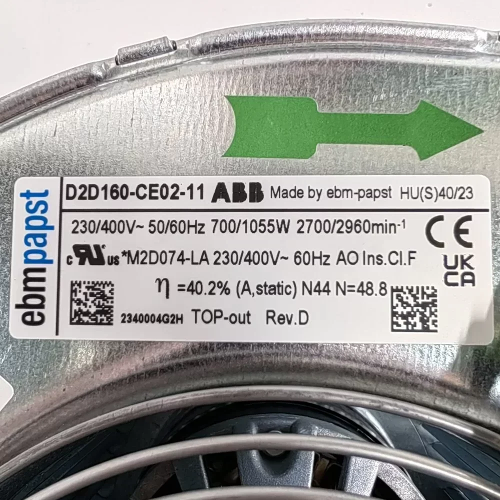 ebmpapst D2D160-CE02-11 ABB Centrifugal Fans 230V 700W 2700 Min-1 in Stock ebmpapst D2D160-CE02-11 ABB Centrifugal Fans 230V 700W 2700 Min-1 in Stock