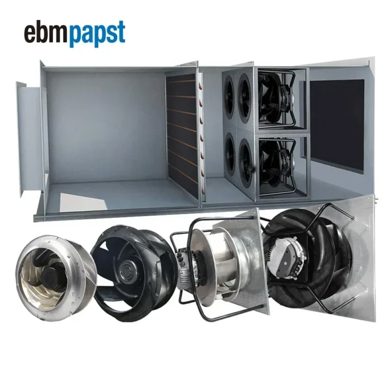 ebmpapst K3G500-PB K3G500-PA K3G500-PC 400V 500mm HVAC Fan Air Handling Unit AHU Project EC Fan Retrofit FanGrid Solutions