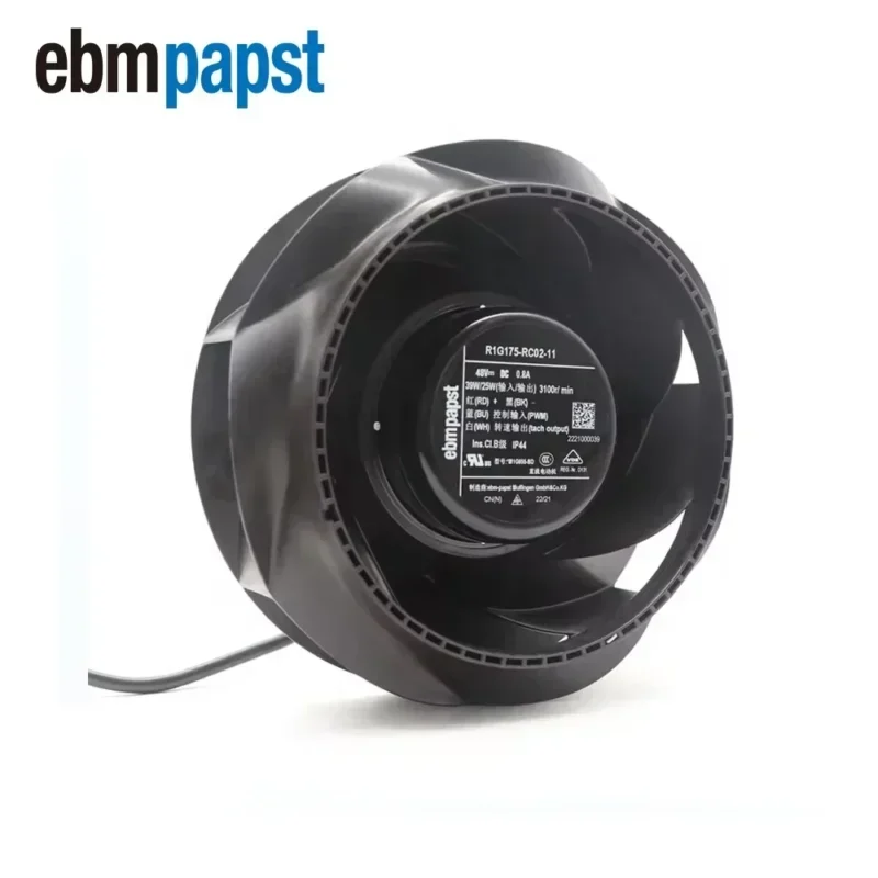 ebmpapst R1G175-RC02-11 175mm 48V DC 39W 0.8A 3100RPM Blower Heat Exchanger Communication Base Station Centrifugal Fan