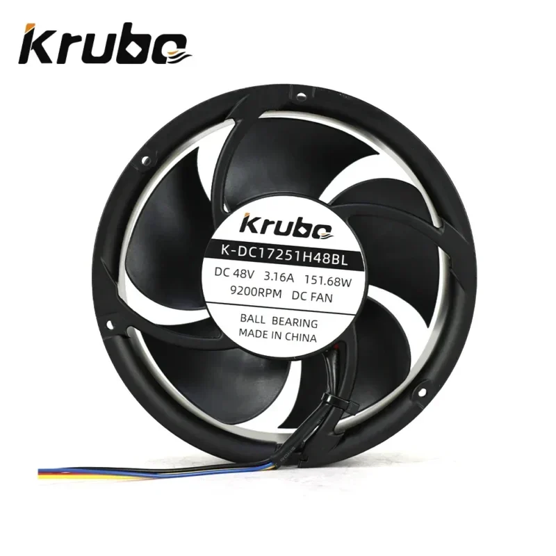 Krubo K-DC17251H48BL 172x172x51mm 48V 3.16A 9200RPM 151.68W 545.1CFM Compact Fan