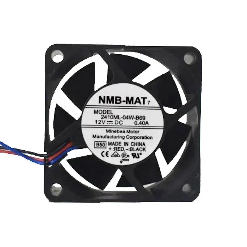 NMB 2410ML-04W-B69 6025 60x60x25mm 6cm 12V DC 0.4A 5300RPM 25CFM 3.6W Chassis Server Mini Axial Fan