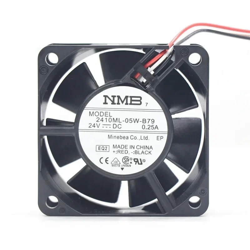 NMB 2410ML-05W-B79 60x60x25mm 6025 6cm 24V DC 0.25A 33.1 CFM 6800RPM Double Axial Fan