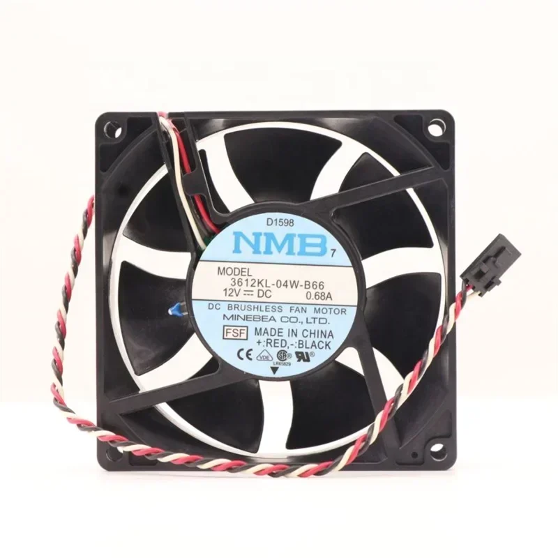 NMB 3612KL-04W-B66 9232 92x92x32mm 12V DC 0.68A 1.25W 25CFM 1400RPM Brushless PWM Chassis Axial Fan