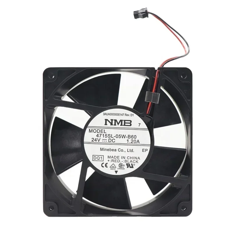 NMB 4715SL-05W-B60-DQ1 12cm 12038 120x120x38mm 24V DC 1.2A 28W 181CFM 4700RPM ABB Axial Fan