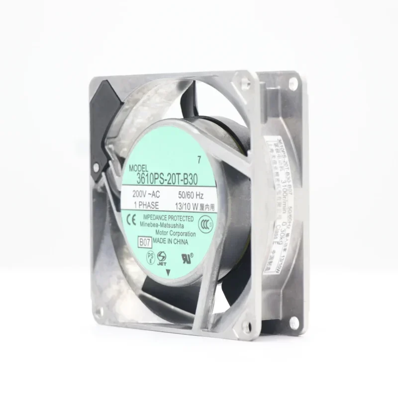 NMB-MAT 3610PS-20T-B30 3610PS-20T-B30-BD7 90x90x25mm 9cm 200V AC 13W 0.08A 28CFM 3250RPM Axial Fan