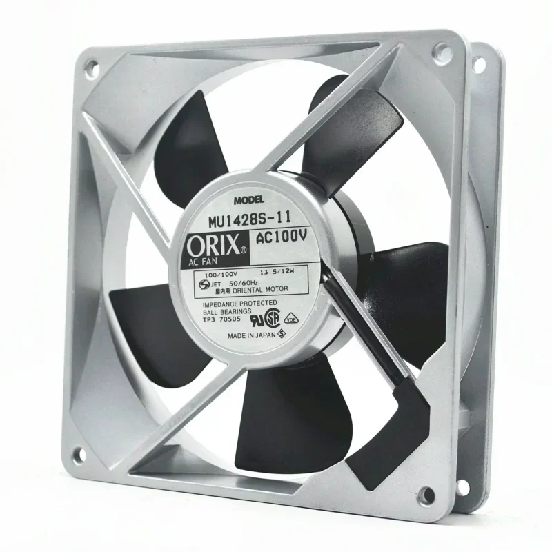 ORIx MU1428S-11 100V AC 13.5/12W 140x140x25mm 14025 14cm 2wires 85.7CFM 2400RPM Aluminum Frame Axial Fan