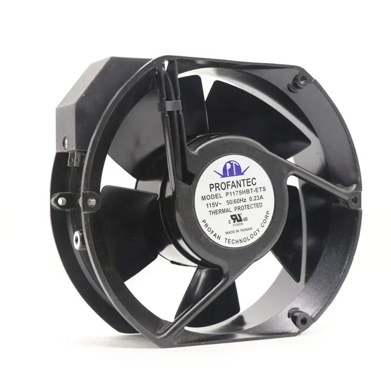 PROFANTEC P1175HBT-ETS 172mmx150mmx38mm 115V AC 0.23A 240CFM 3300RPM Heat Dissipation Axial Fan PROFANTEC P1175HBT-ETS 172mmx150mmx38mm 115V AC 0.23A 240CFM 3300RPM Heat Dissipation Axial Fan