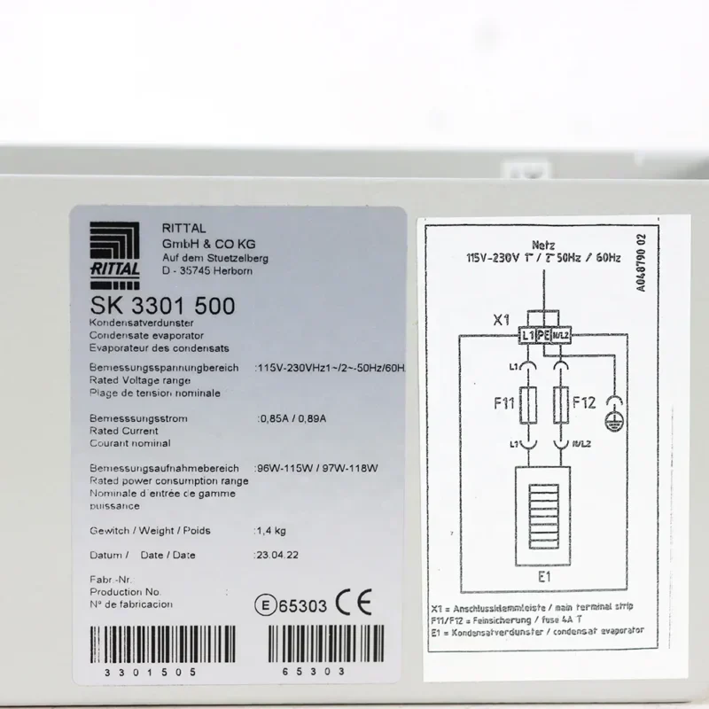 Rittal SK 3301.500 115-230V Units and Air Water Heat Exchangers Rittal SK 3301.500 115-230V Units and Air Water Heat Exchangers