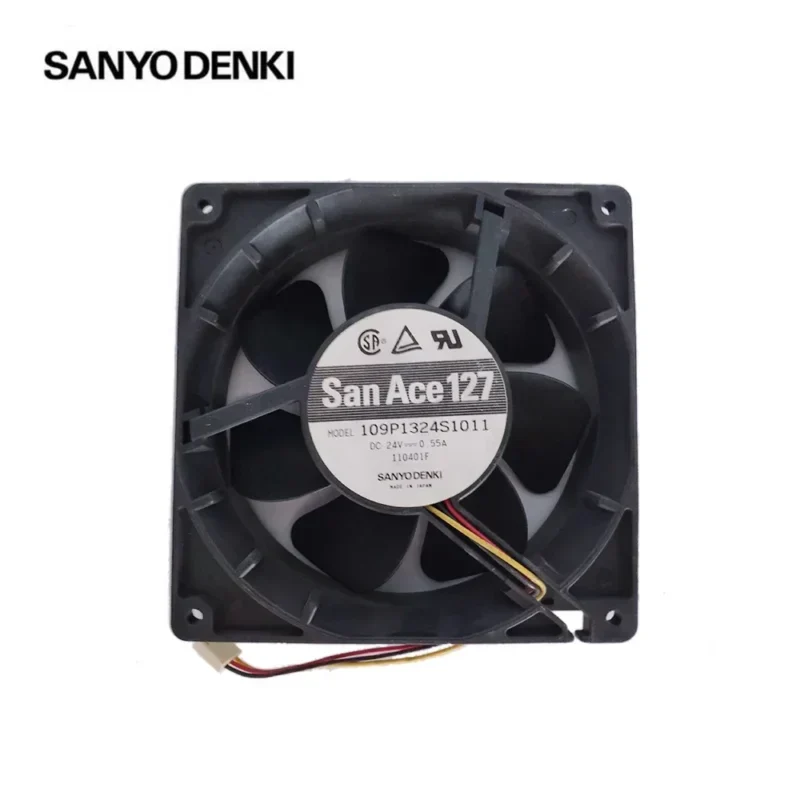 Sanyo 109P1324S1011 24V DC 0.55A 127x127x38mm 148.3CFM 3300rpm Axial Fan