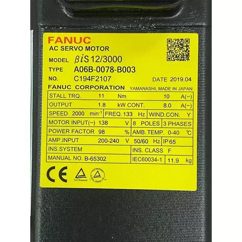 A06B-0078-B003 FANUC Servo motor Electrical Equipment A06B-0078-B003 FANUC Servo motor Electrical Equipment