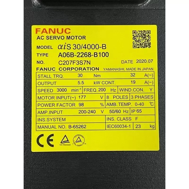 A06B-2268-B100 Alpha Cnc Ac FANUC Servo Motor A06B-2268-B100 Alpha Cnc Ac FANUC Servo Motor
