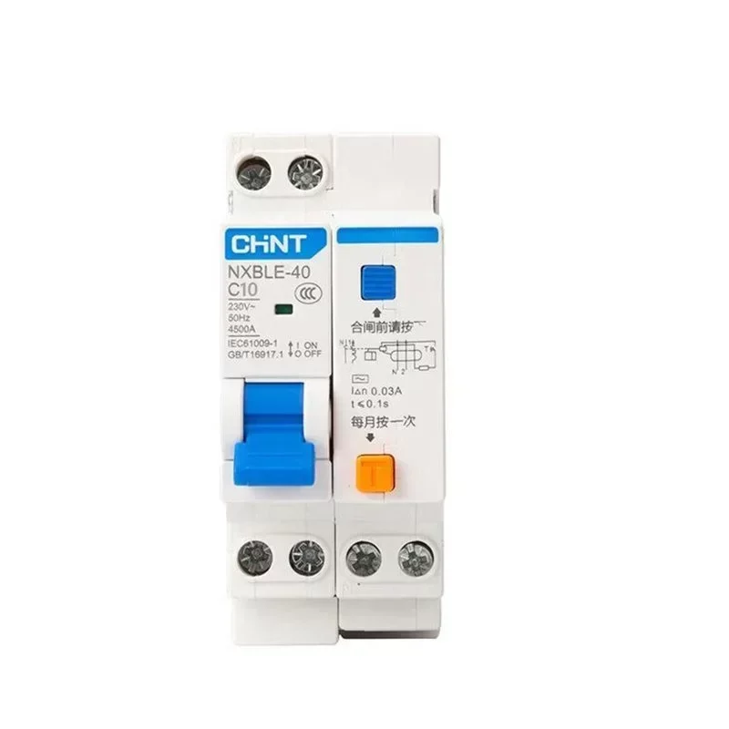Chint NXBLE-40 Miniature Circuit Breaker 6~40A 1P+N RCCB Residual Current Breaker with 4.5ka Breaking Capacity