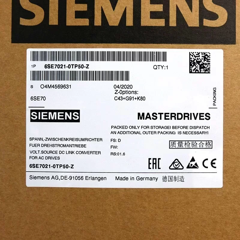 Control Compact Plus Inverter 6SE7021-0TP50-Z Siemens Dc/ac Drive Control Compact Plus Inverter 6SE7021-0TP50-Z Siemens Dc/ac Drive