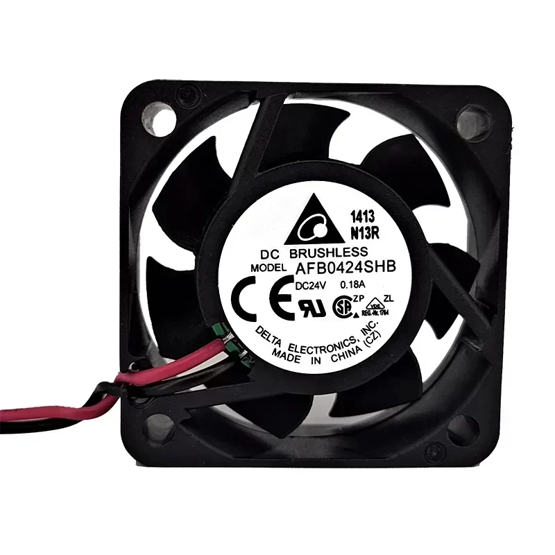 Delta AFB0424SHB COOLING BRUSHLESS PC Cooling Fan 11000RPM 40x40x15mm Ball Bearing 24V DC 0.18A Plastic