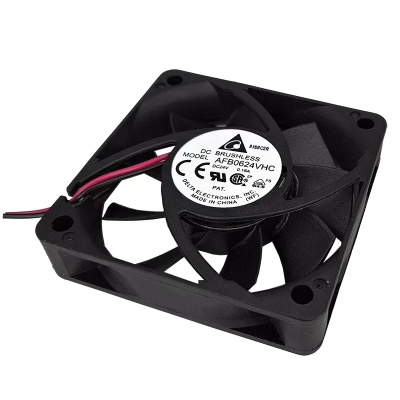 Delta AFB0624VHC Axial Fan Plastic Blade Roof 5400RPM 60x60x13mm Ball Bearing 24V DC 0.18A