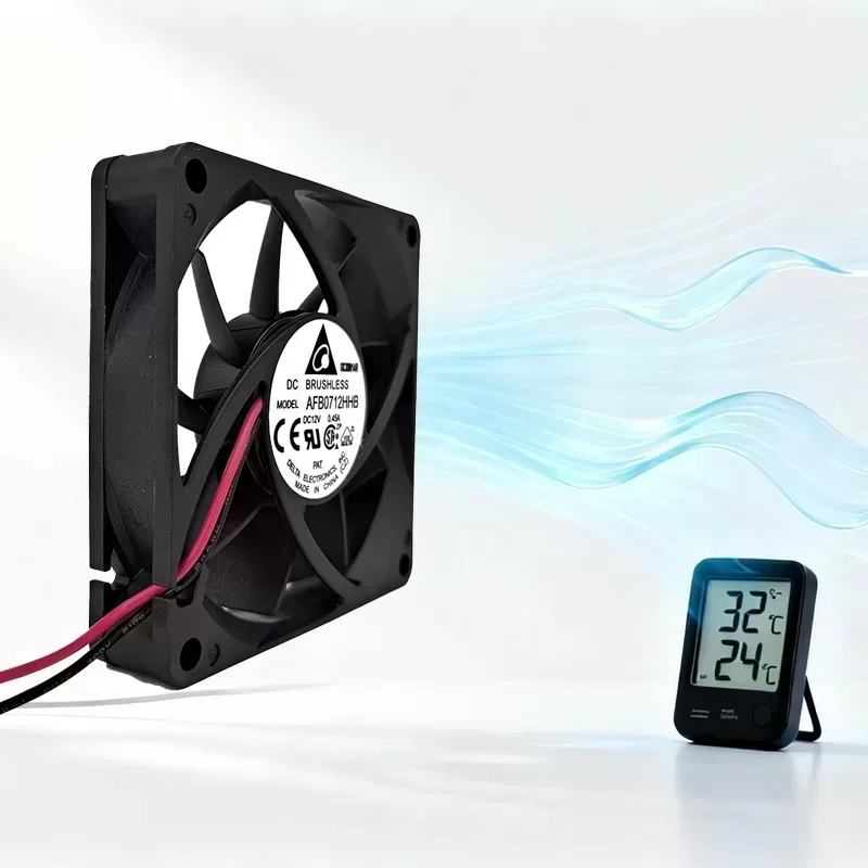 DELTA AFB0712HHB Axial Fan Double Ball Bearing Plastic Blades 70x70x15MM 12V DC 37.54CFM 4300RPM