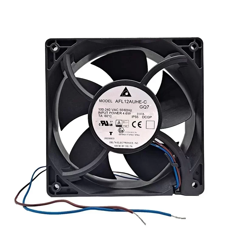 Delta AFL12AUHE-CGQ7 Explosion-Proof Fan 4.6W 100-240V 12038 IP55 Ball Bearing Plastic Blade