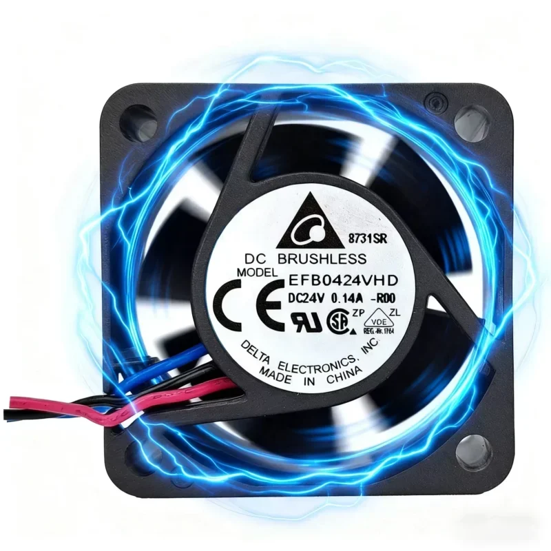 Delta EFB0424VHD-R00 24V DC Cooler Fan 0.14A Axial Cooling 40x40x20mm Plastic 9000RPM 10.1CFM 3-Wire /