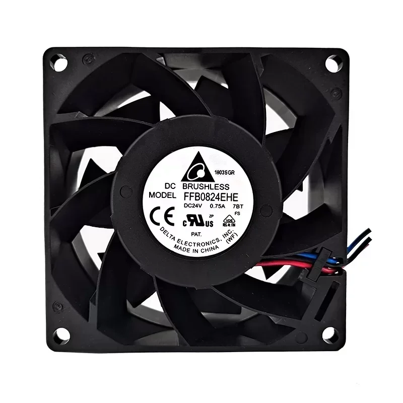 Delta FFB0824EHE-7BT New 24V DV 0.75A 80x80x38mm 5700RPM 80.16CFM Axial Fan Ball Bearing