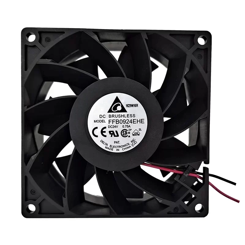 Delta FFB0924EHE 24V DC Ball Bearing Axial Fan 0.75A 92x92x38mm 4800RPM 110.18CFM Plastic