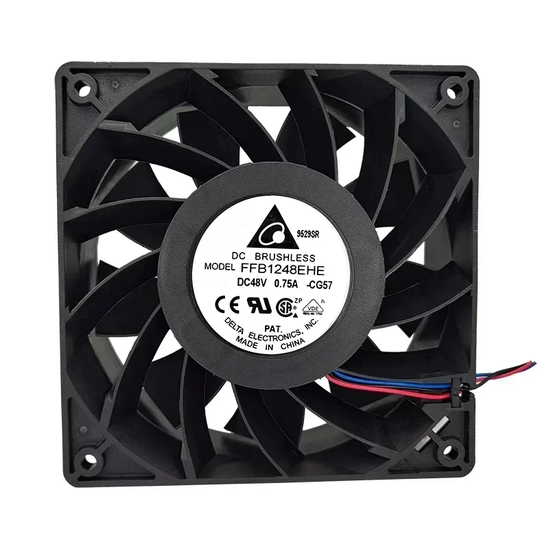 Delta FFB1248EHE-CG57 Ball Bearing Axial Fans 48V DC 0.75A 120x120x38mm Plastic Blades