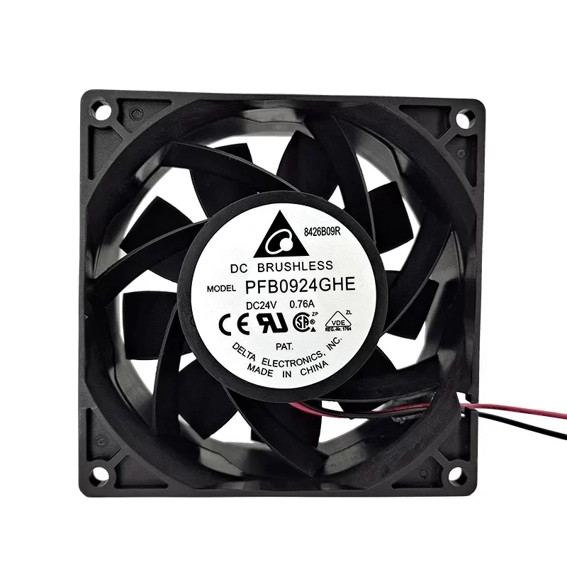 Delta PFB0924GHE Axial Exhaust Fan 24V DC 0.76A 92x92x38mm 6000RPM 129.31CFM Ball Bearing