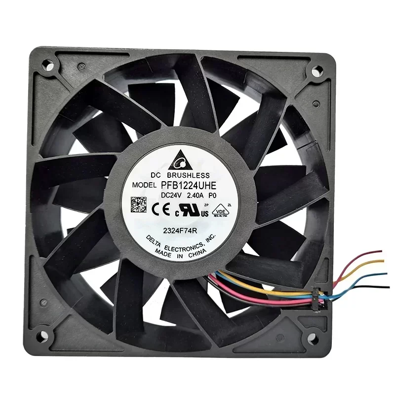 Delta PFB1224UHEP0 24V DC Ball Bearing Axial Fans 2.4A 120x120x38mm 5000RPM 252.85CFM Plastic Blade Use