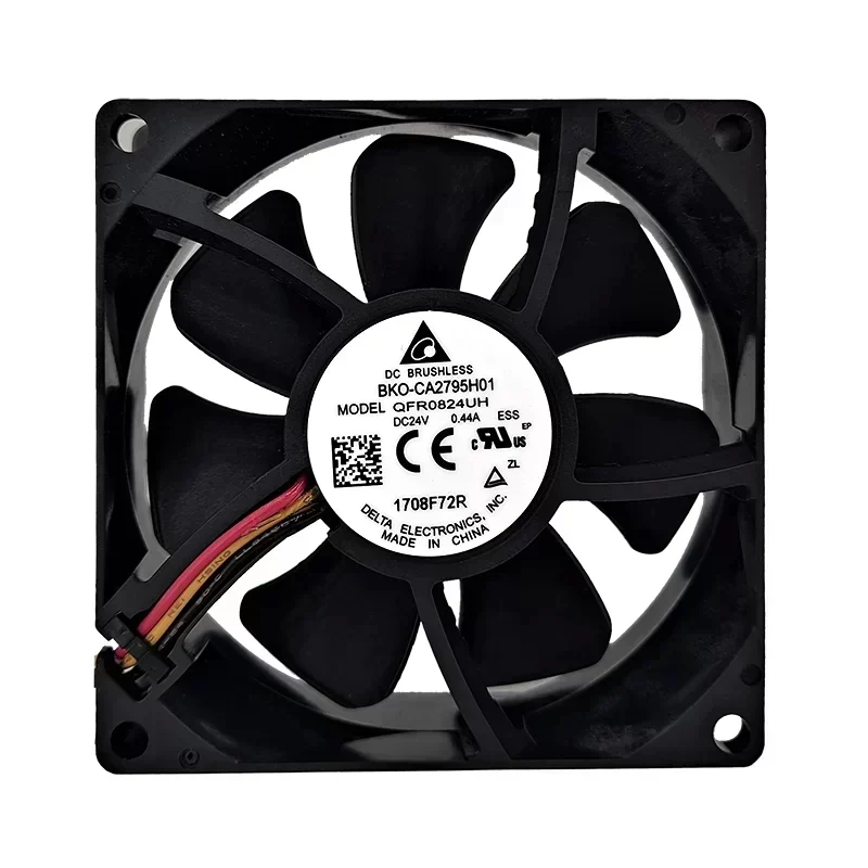 Delta QFR0824UH-ESS Axial Fan 80x80x25mm 24V 0.44A 5400RPM 66.98CFM Exhaust Fan