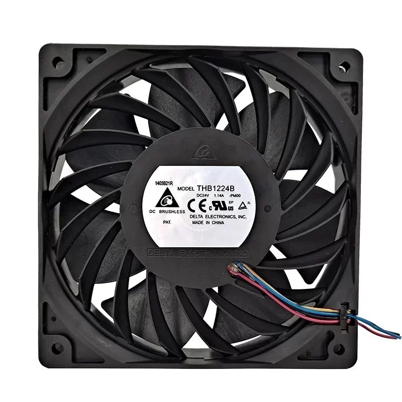 Delta THB1224B-PM00 24V DC 1.14A Fan 120x120x25.4mm Axial Fans Plastic 8300RPM
