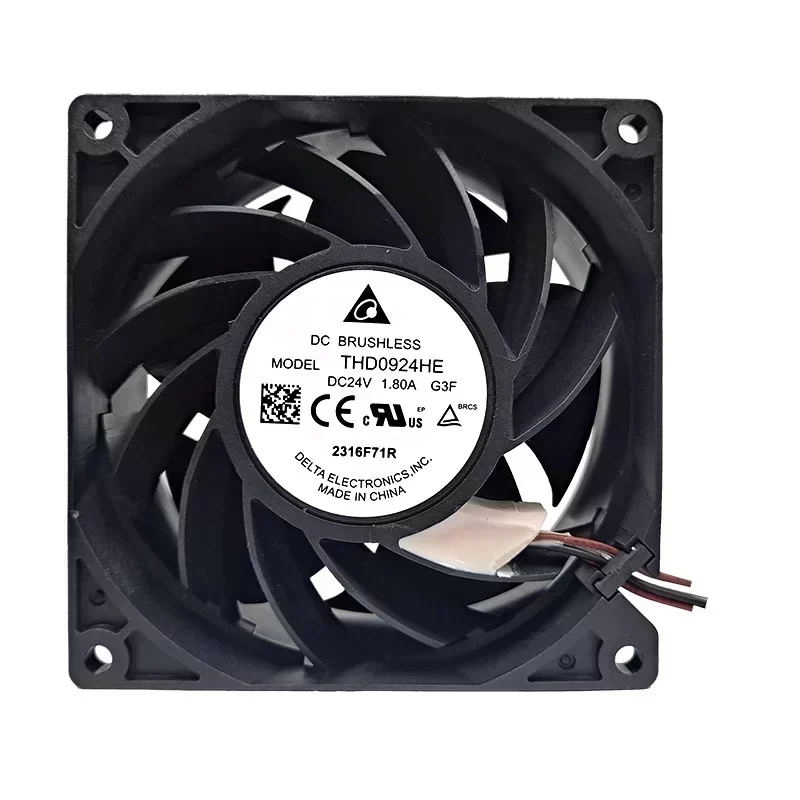 Delta THD0924HE-G3F Axial Fan 1.8A 92x92x38mm 149.62CFM Ball Bearing