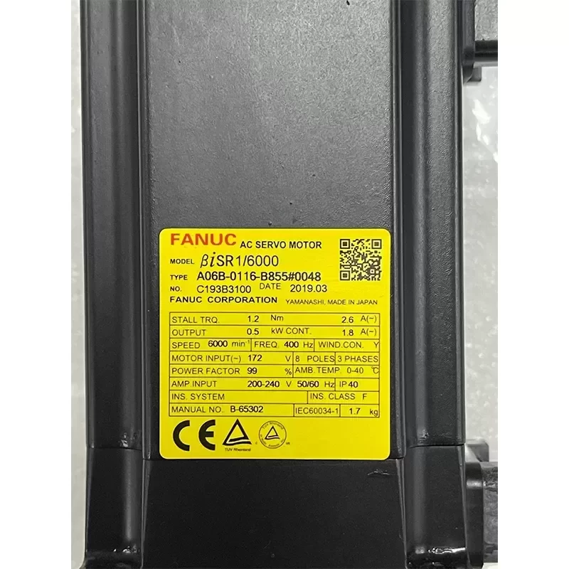 FANUC A06B-0116-B855#0048 Servo Motor FANUC A06B-0116-B855#0048 Servo Motor