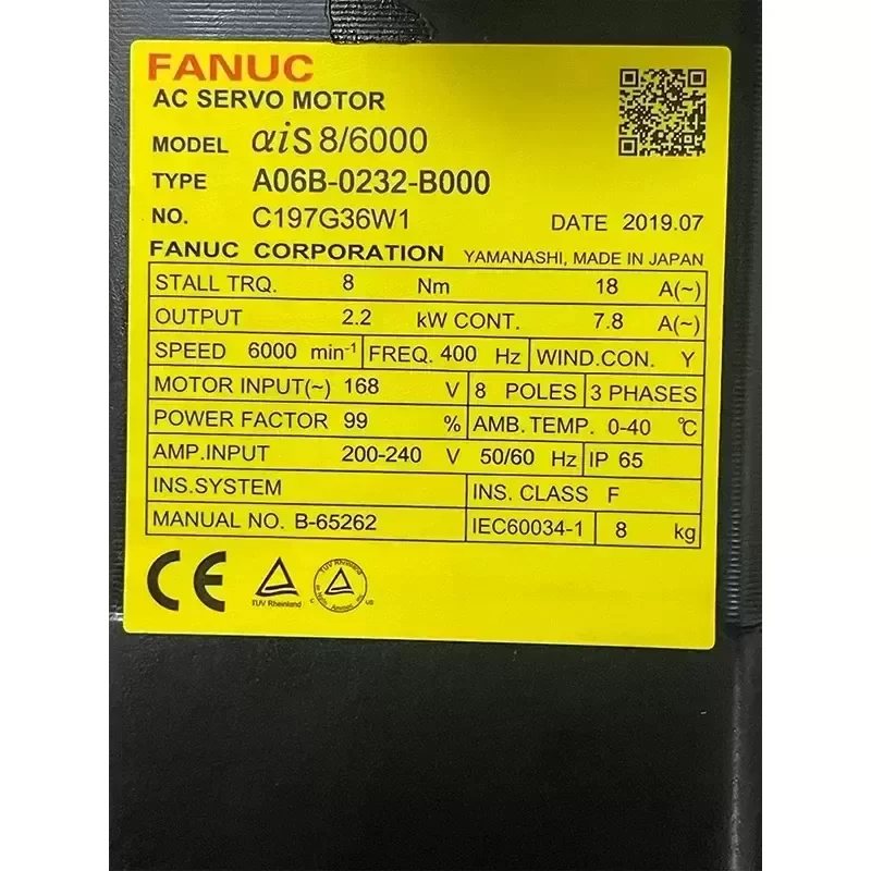 FANUC A06B-0232-B000 AC Servo Motor Electrical Equipment FANUC A06B-0232-B000 AC Servo Motor Electrical Equipment