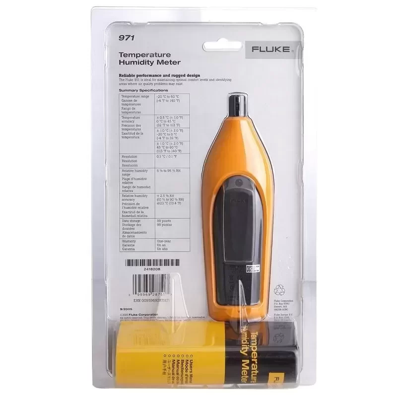 Fluke 971 Dual Display Temperature Humidity Meter Fluke 971 Dual Display Temperature Humidity Meter