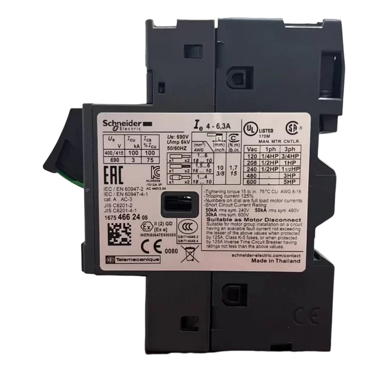 GV2ME10 3P 10A 2.5W Schneider TeSys Motor Circuit Breaker GV2ME10 3P 10A 2.5W Schneider TeSys Motor Circuit Breaker