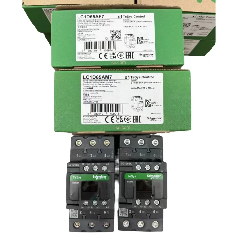 LC1D65AM7 3P 65A 220V Schneider Contactor LC1D65AM7 3P 65A 220V Schneider Contactor