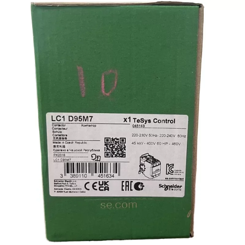 LC1D95M7 95A 220V 3 Phase Schneider AC Contactor LC1D95M7 95A 220V 3 Phase Schneider AC Contactor