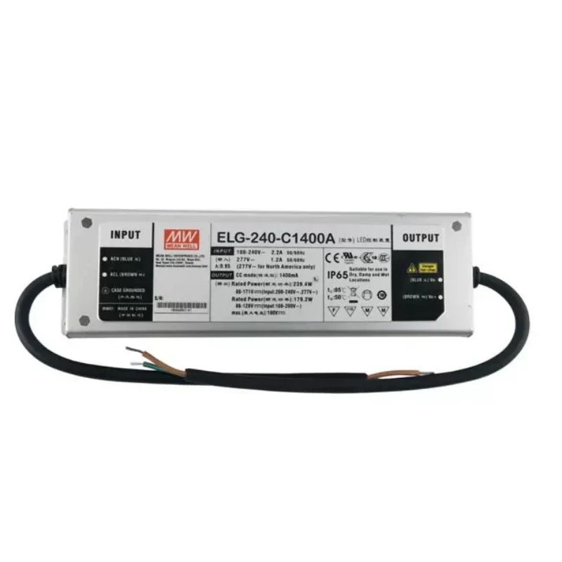 Mean Well ELG-240-C Series 240W Single Output Constant Current 2100mA LED Driver 5-Year Warranty