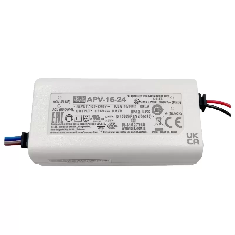MeanWell APV-16-24 16W Single-Output Switching Power Supply 24v industry