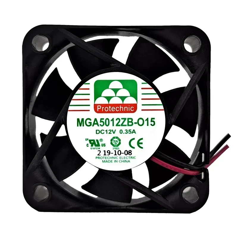 MGA5012ZB-O15 Protechnic 12V Ball Bearing Axial Fans 0.35A 50x50x15mm 9000RPM 23.84CFM