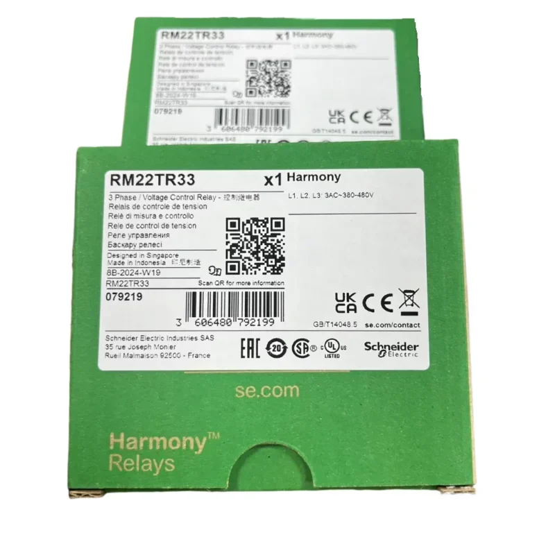 Miniature RM22TR33 8A Din Rail Module 3-Phase Control Relay with Phase Monitoring Schneider Certified
