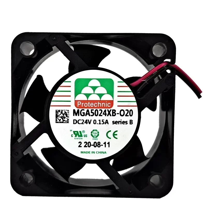Protechnic MGA5024XB-O20(B) 24V DC Axial Fan 0.15A 50x50x20mm 6400RPM 19.93CFM Ball Plastic Blades