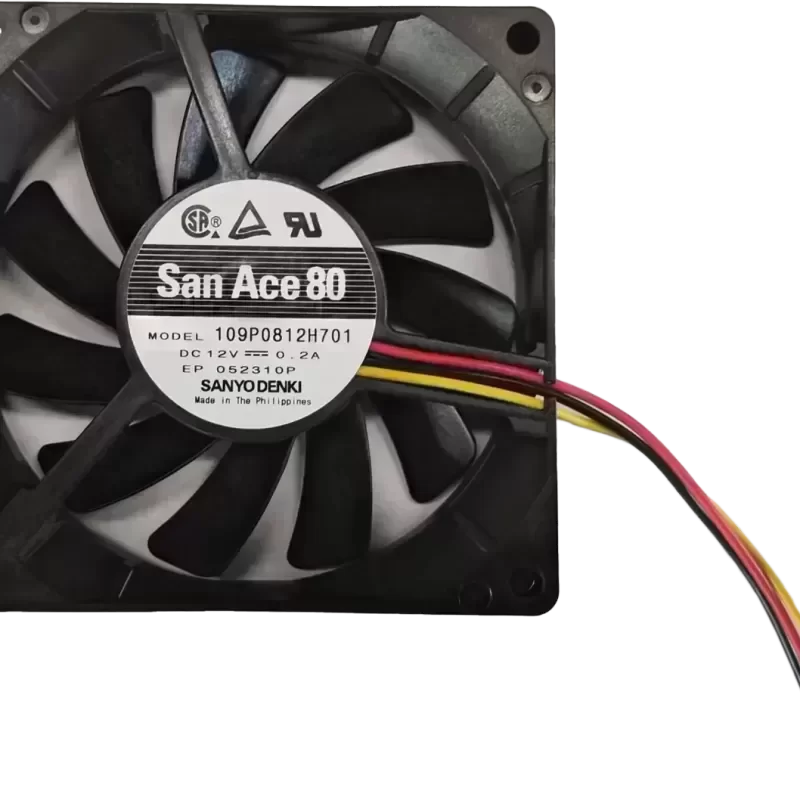 Sanyo 109P0812H701 12V 2.4W 0.2A 3100RPM 32.1CFM Cabinet Axial Fan