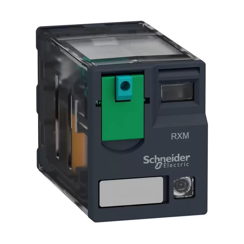 Schneider Harmony RXM 2C/O 24VDC Relay 12A Plug-in Type With DIN Rail Mounted