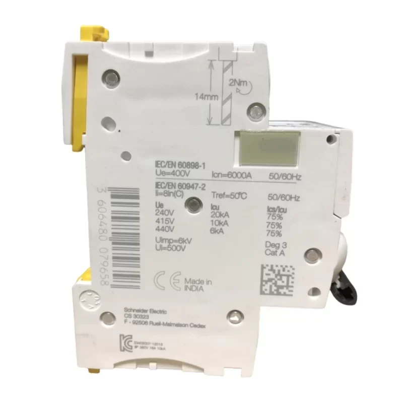 Schneider IC60N Miniature Circuit Breaker A9F74316 with 16A Max. Current Schneider IC60N Miniature Circuit Breaker A9F74316 with 16A Max. Current